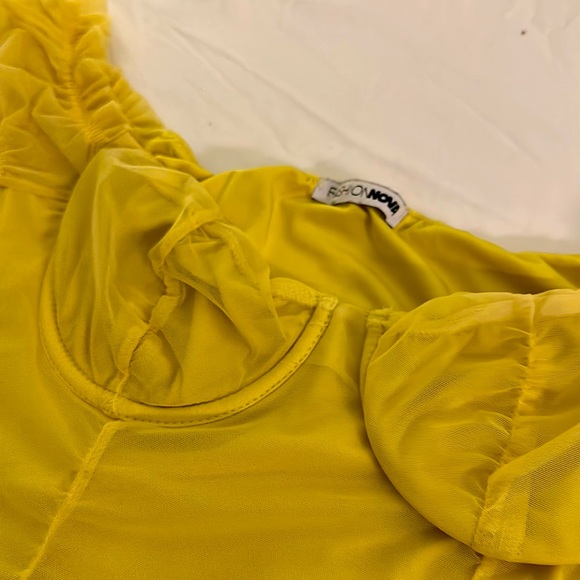 Morgan mesh mini dress (Yellow) - Picture 2 of 3